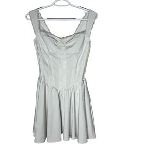 Womens‎ Milkmaid Babydoll Mini Dress Lace Off White Coquette Y2K Layering